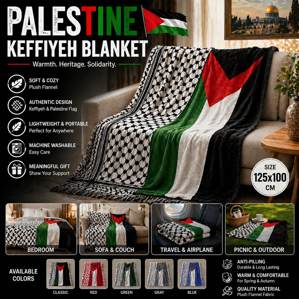 Palestine Keffiyeh Blanket