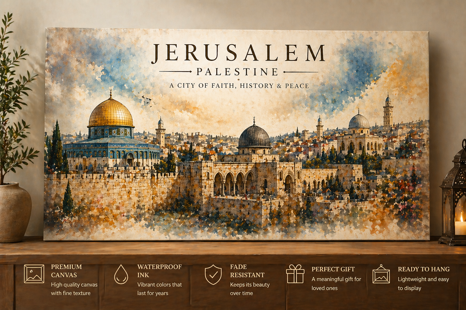 Jerusalem Sacred Skyline Canvas ✨
