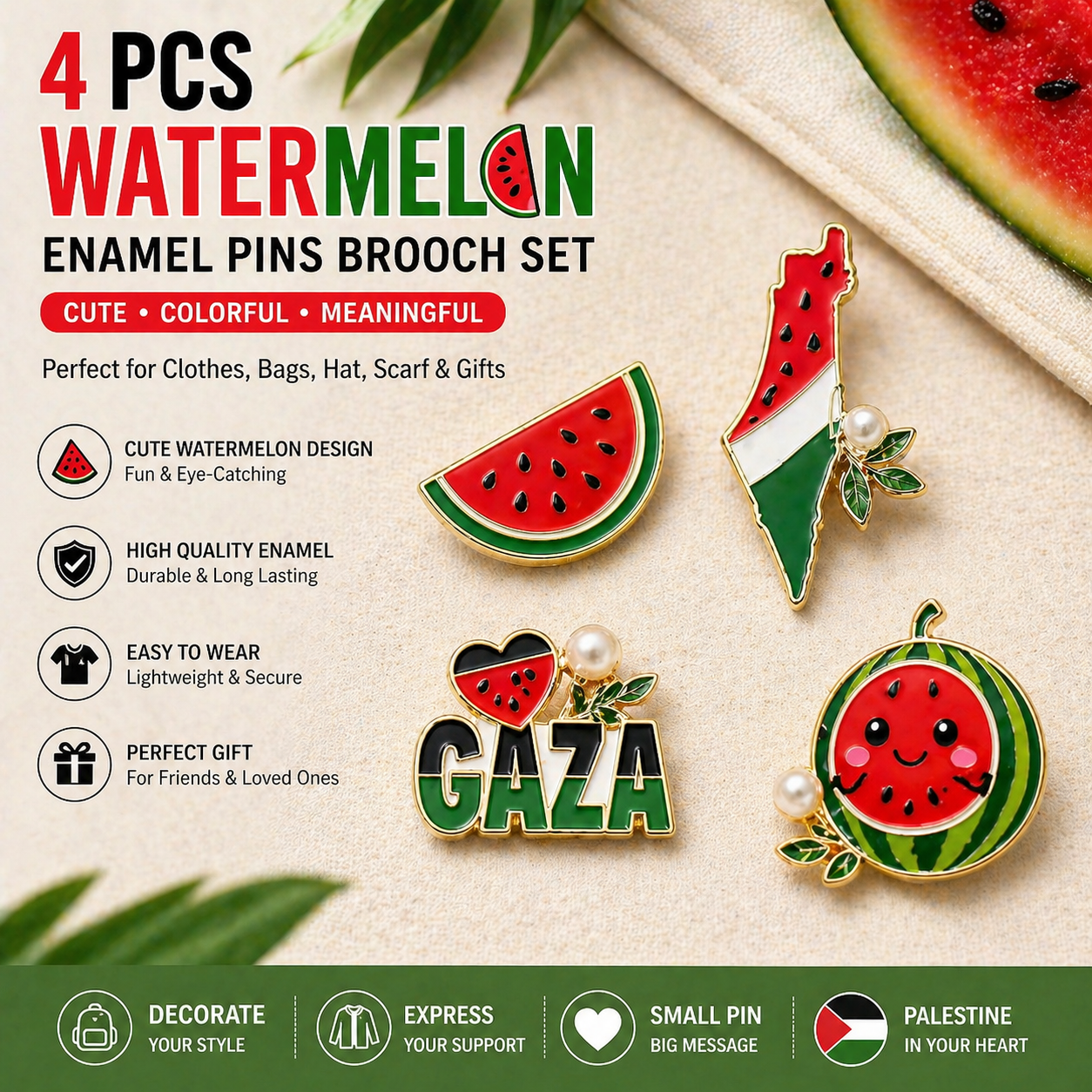 Gaza Watermelon Pins