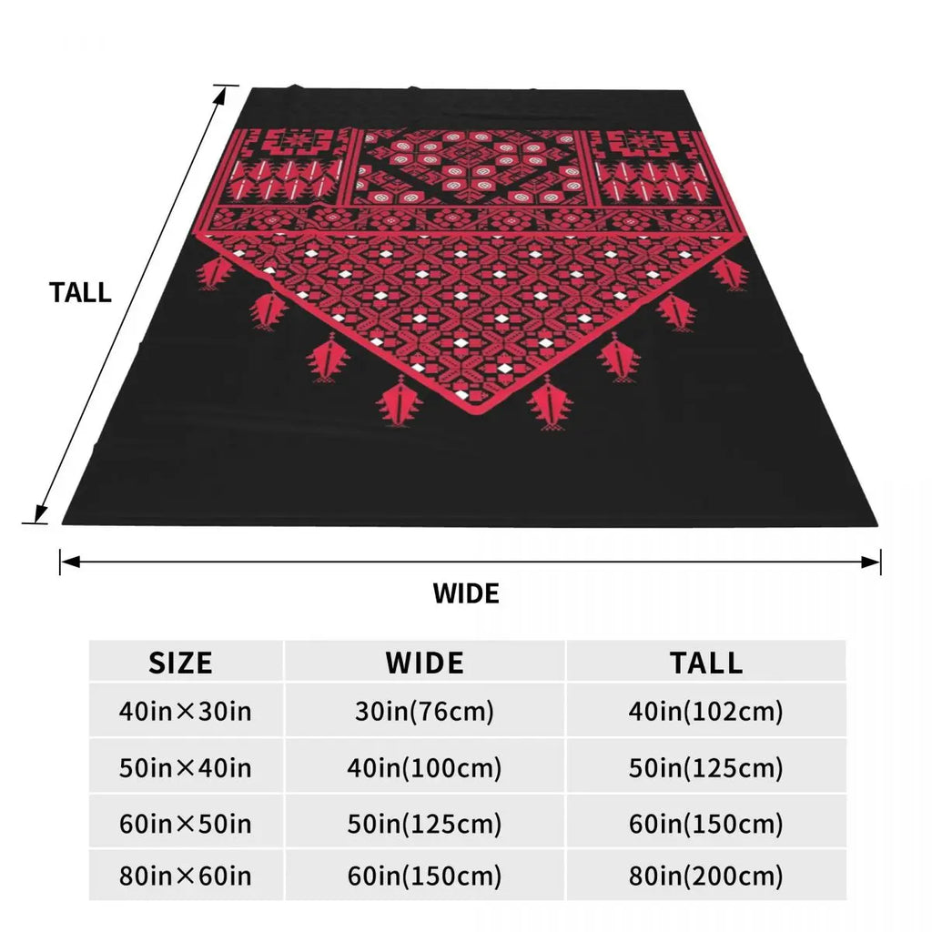 Palestinian Tatreez Warm Blanket