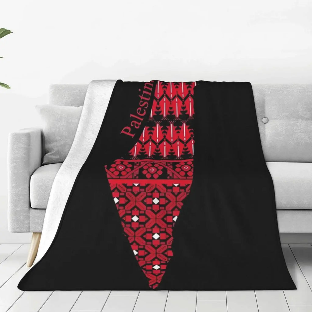 Palestine Map Tatreez Blanket