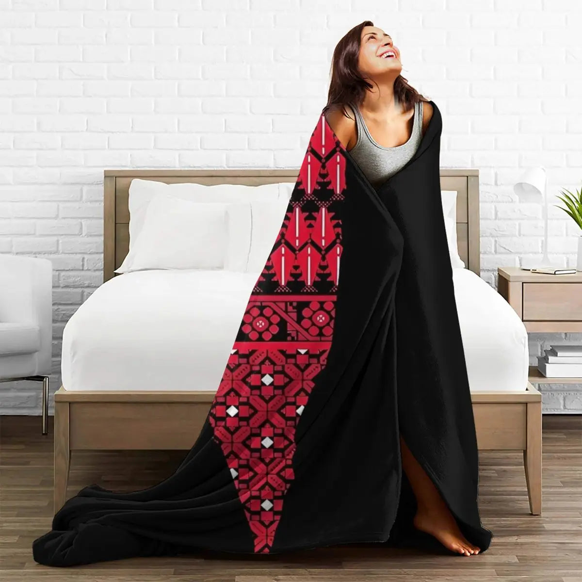 Palestine Map Tatreez Blanket