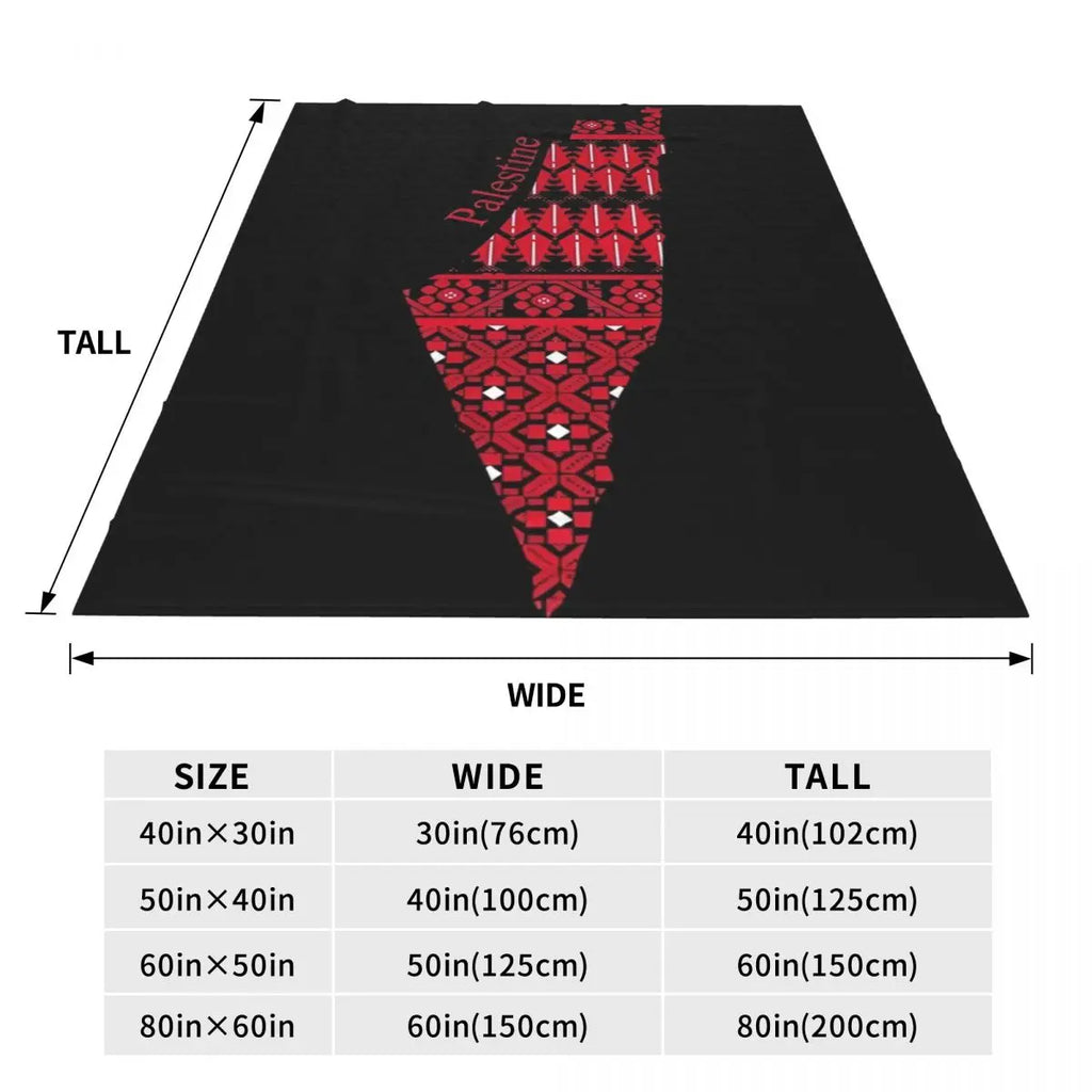 Palestine Map Tatreez Blanket
