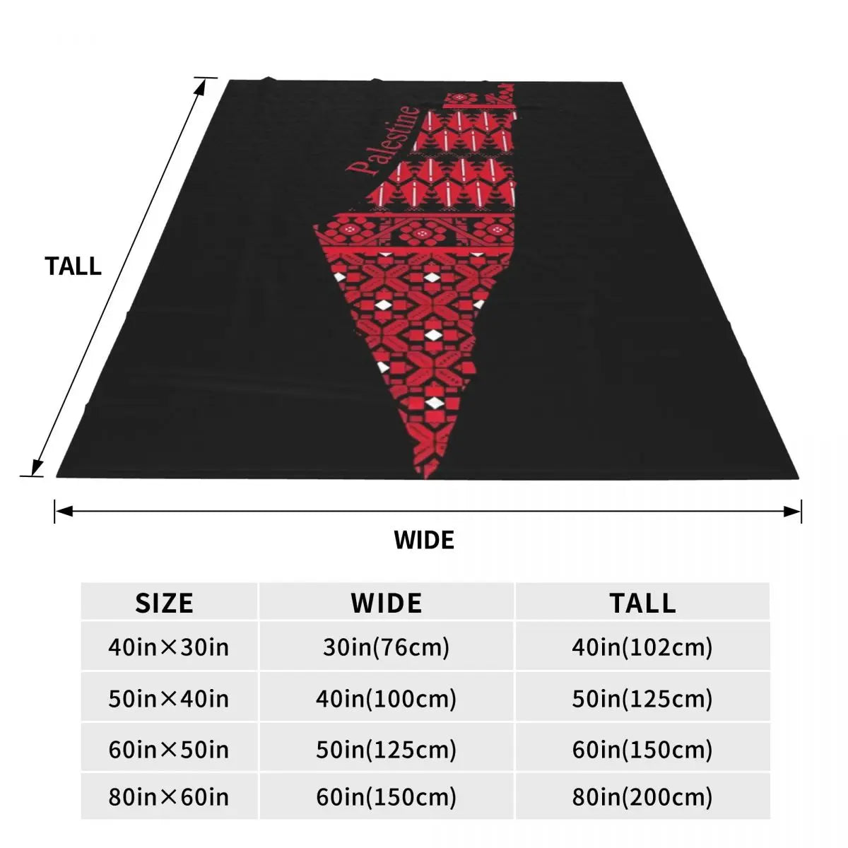 Palestine Map Tatreez Blanket
