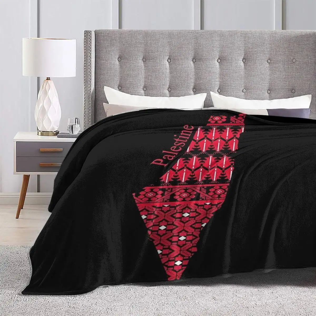 Palestine Map Tatreez Blanket